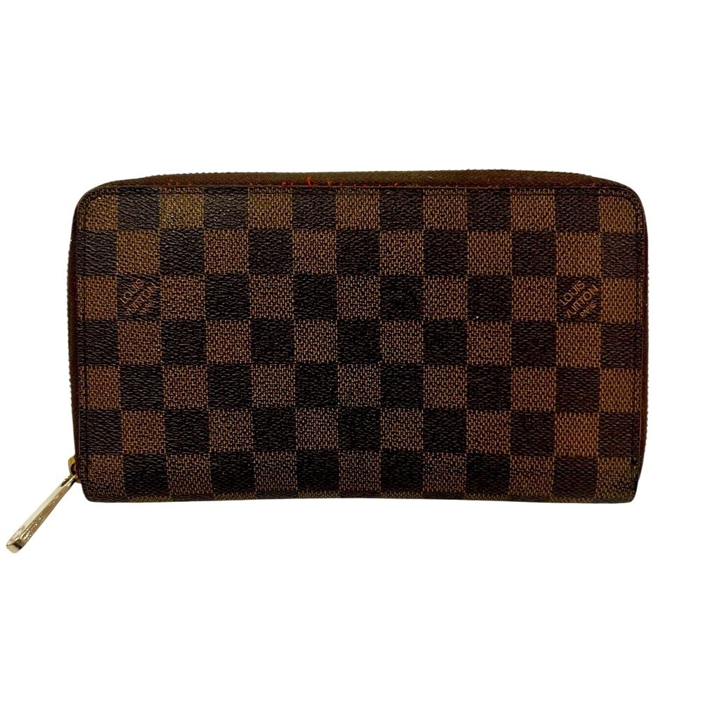 LOUIS VUITTON | Zip Around Organizer | Long Wallet Damier Ebene, Brown | Coated